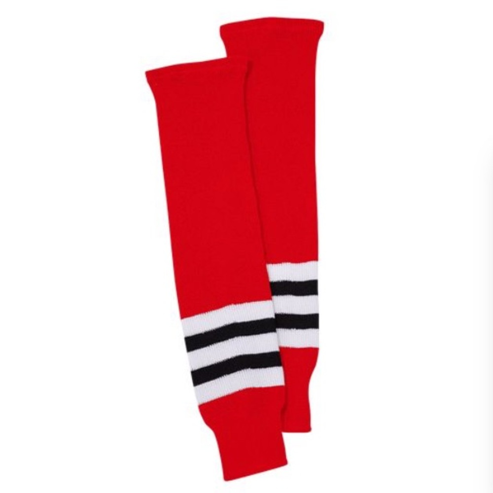 NWOT- Kobe Chicago Blackhawks knit hockey socks 32"